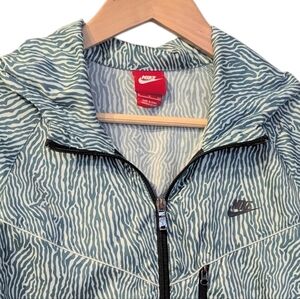 NIKE Tech Windrunner Hooded Lightweight Jacket Small Blue White